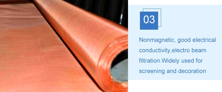 1-200 Mesh Woven Copper Mesh , 30m Length FH-002 Copper Wire Cloth