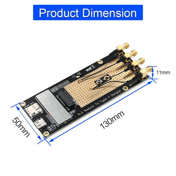 HASL NVME TO USB Type C Adapter M.2 3G 4G 5G Module To Type C USB 3.0 Adapter
