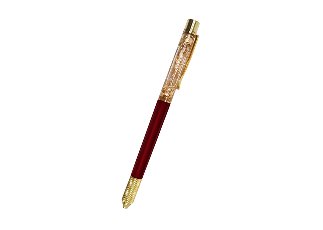 Gold Foil Manual Tattoo Eyebrow Microblading Pens With Lock Pin Tech