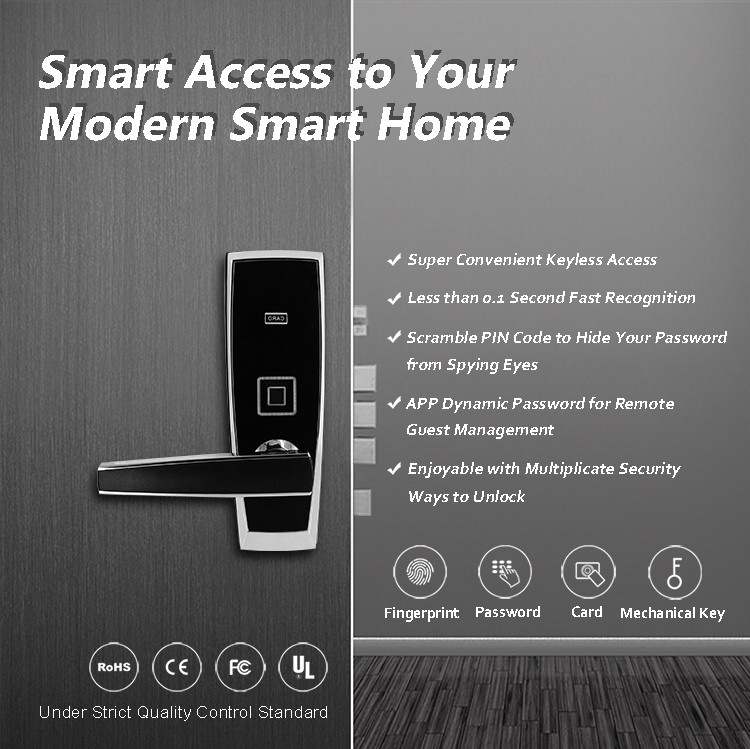 Fingerprint Keyless Security Door Locks , Keyless Electronic Digital Door Lock