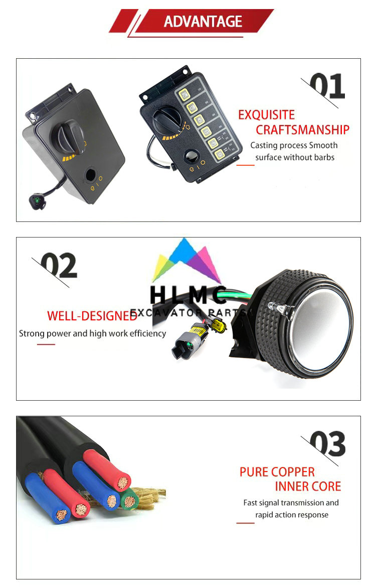 21N8-20902 R140-7 R160-7 R210-7 Excavator Throttle Motor Throttle Knob Switch