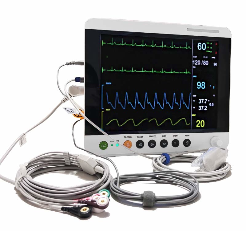 Noninvasive Blood Pressure Multi Parameter Patient Monitor Hand Carried 12.1In