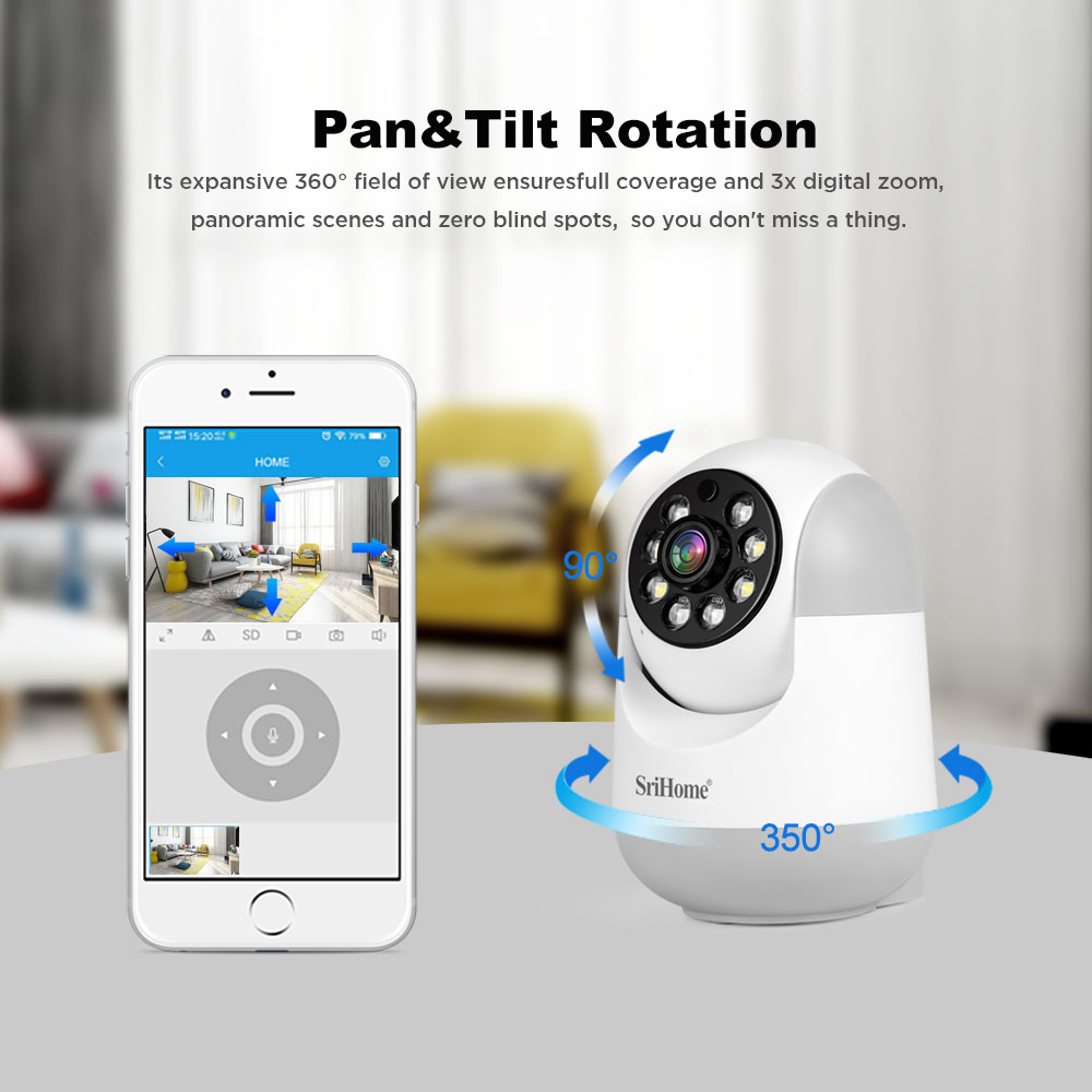 IP Camera WiFi Baby Monitor 1080P Indoor CCTV Security Camera Video Surveillance AI Auto Tracking Wireless Home Camera