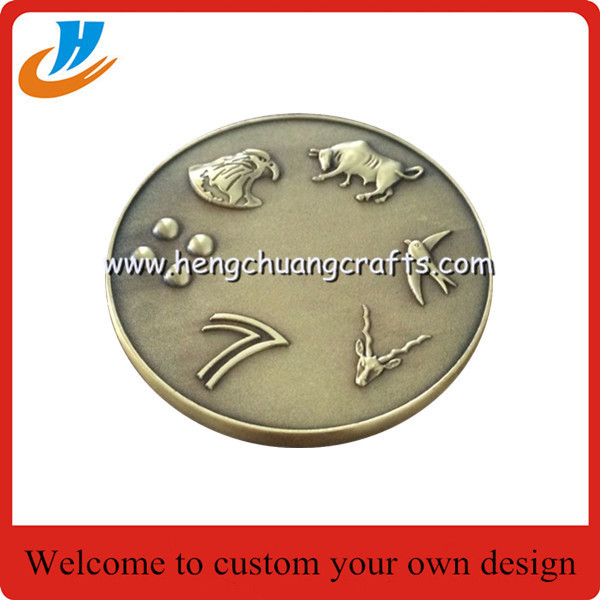 Die casting metal coins,challenge coin with 60mm design souvenir coins