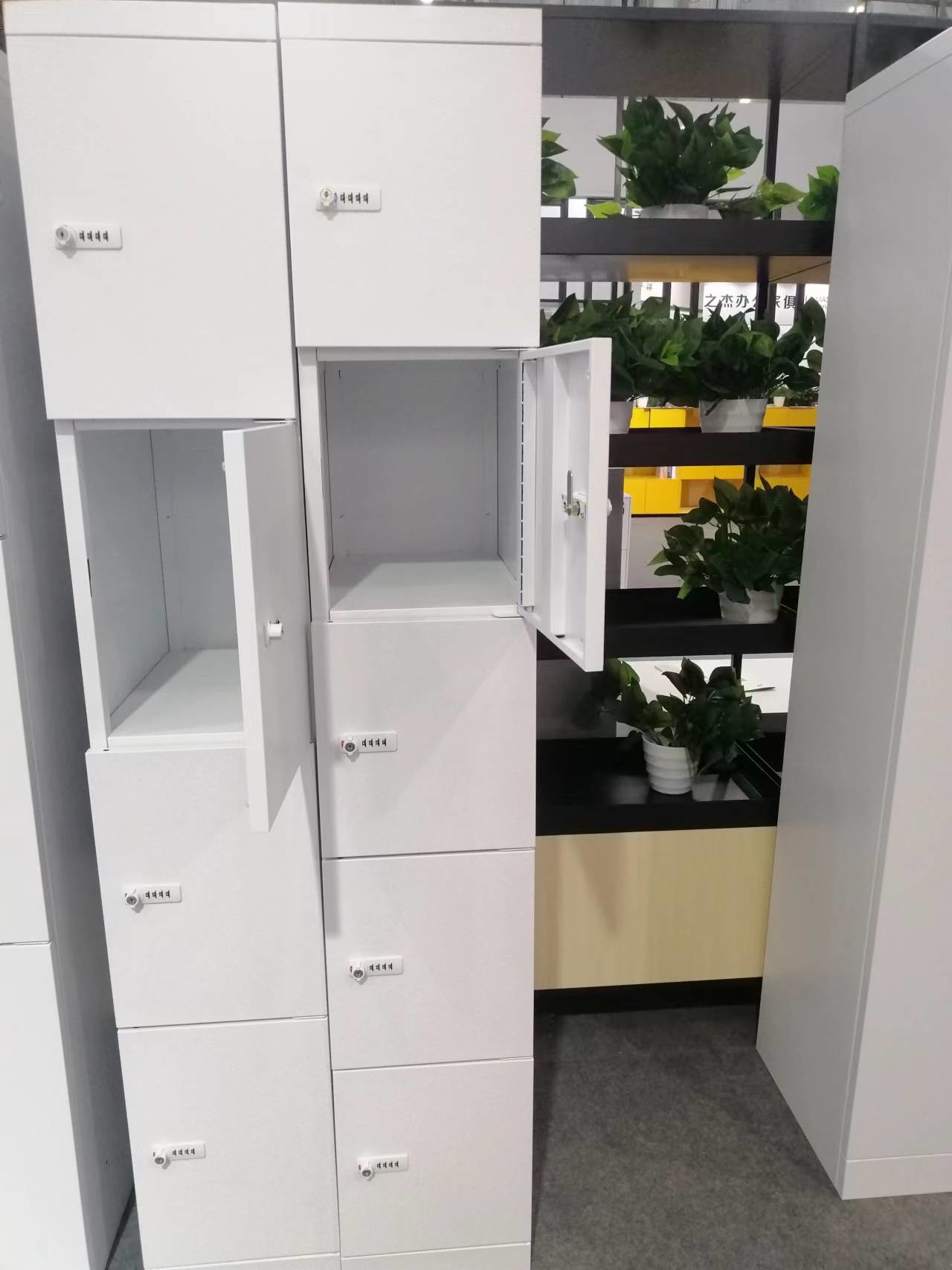Vertical 5 Door Flush Door Steel Office Locker Password Lock