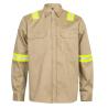 Buy cheap Khaki Reflective FR Welding Shirt 100% Cotton CAT2 ATPV from wholesalers