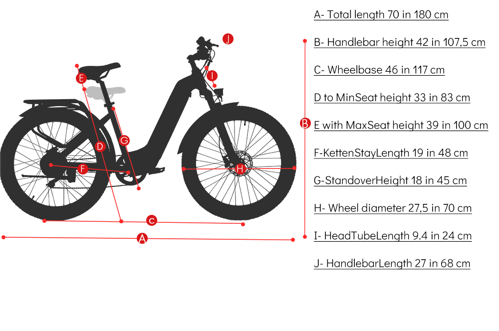 Step Thru Electric City Bike 26 Inch Wheel 7 Speed 48V 17.5Ah Battery Capacity