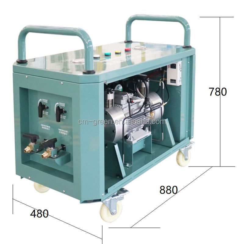 China Factory 5HP Refrigerant Recovery Charging Machine Air Conditioner Ac Recharge Machine ISO Tank Gas Recovery Unit