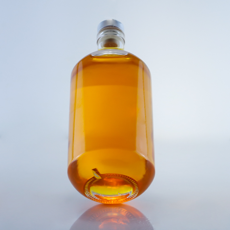 Whisky Gin Rum Vodka Liquor Bottle 750ml Classic Round Glass with Cork Stopper