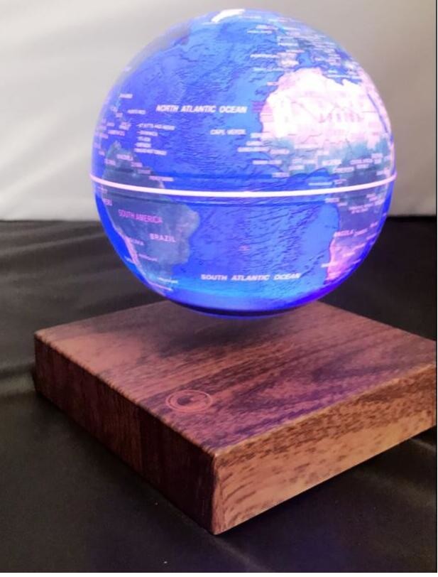 wooden base magnetic floating levitate 6inch globe lighting change colorful