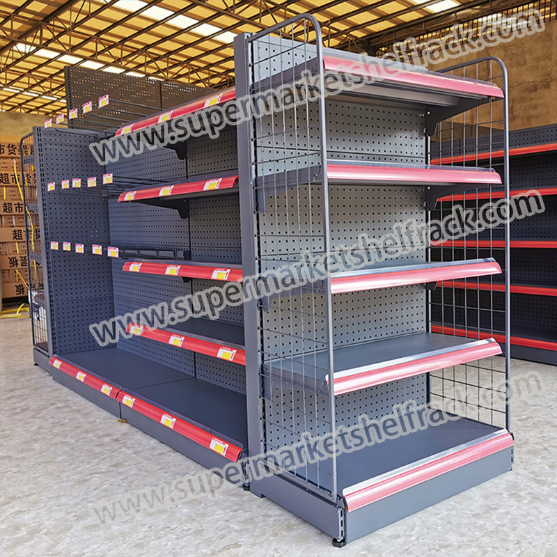 1000mm 100KG 2.4m Heavy Duty Supermarket Rack Store Shelf Double Sided Gondola For Shop