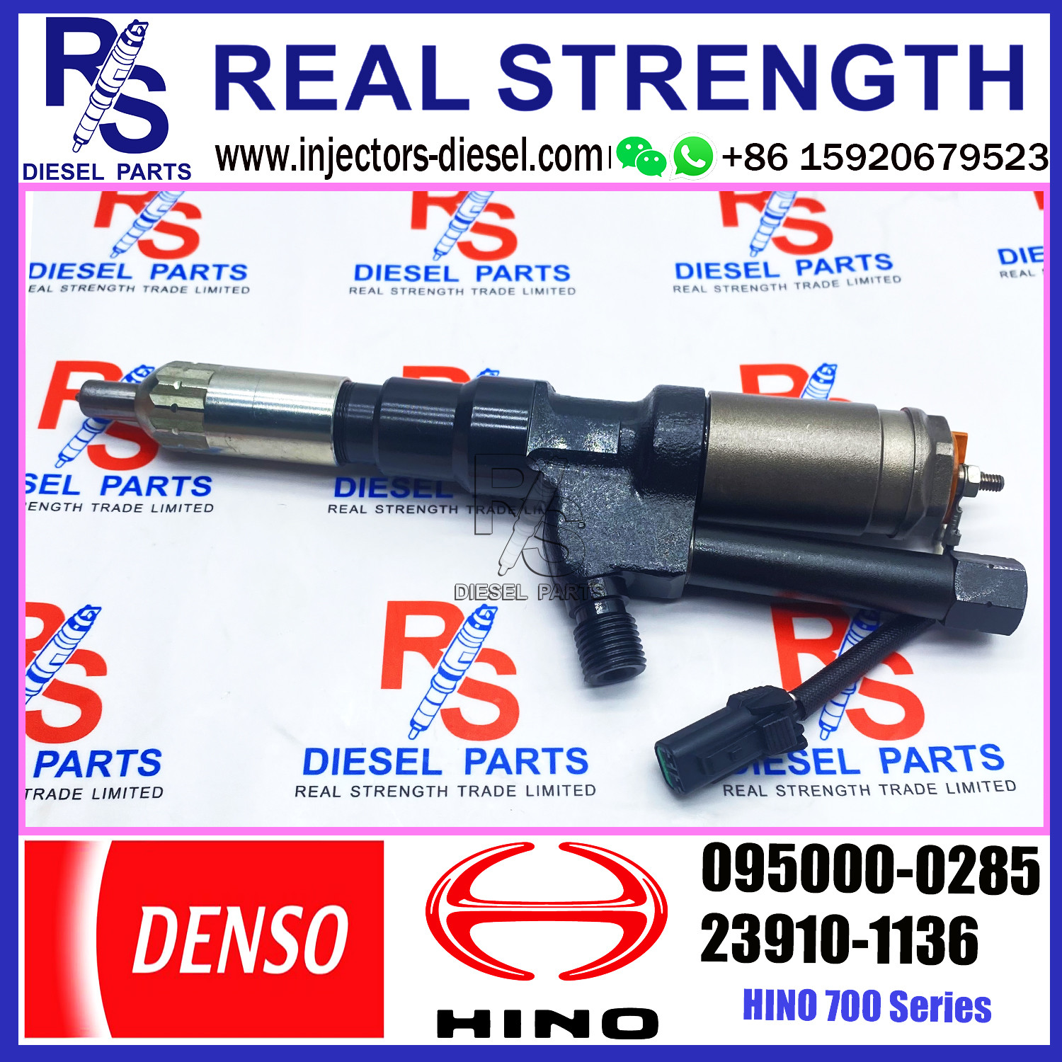 Diesel Engine Fuel Injector 095000-0285 Common Rail Fuel Injector 23910-1136 S2391-01136 For HINO