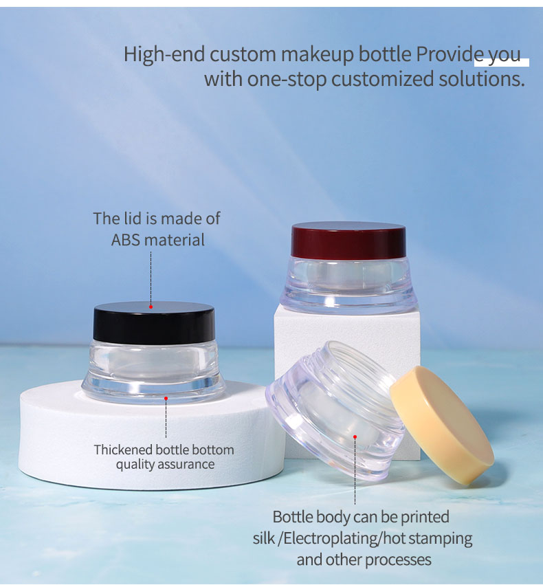 PS Base Material 10g Mini Travel Size Plastic Cosmetic Cream Pot Jar with Colored Lid for Eye Face Jar Collar Material PS