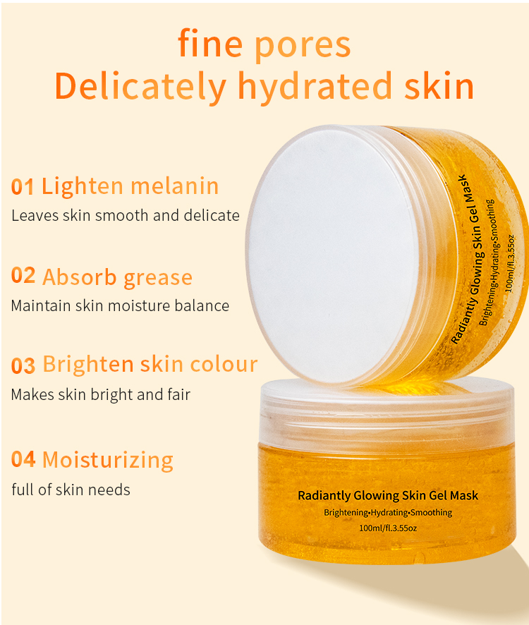 100ml Radiantly Turmeric Glowing Skin Gel Mask With Tranexamic Acid Glutathione