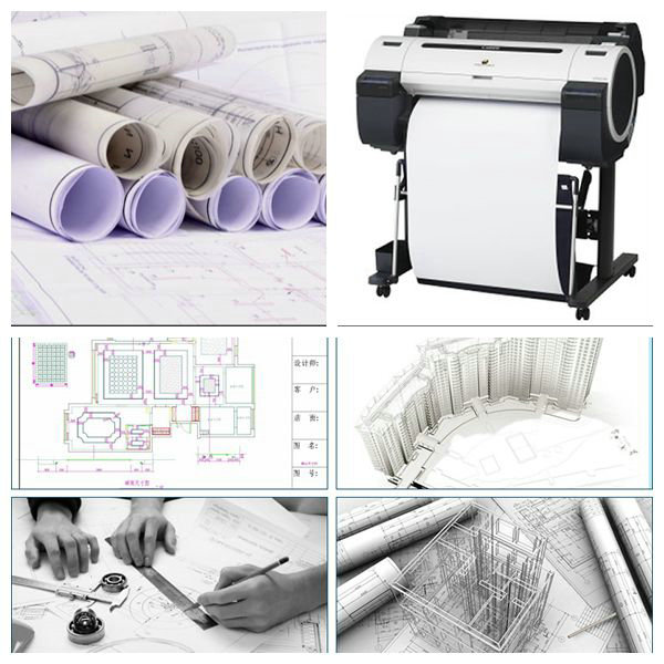 1070mm x 100m 80g Plotter Paper For Blueprints Printing 2'' Core