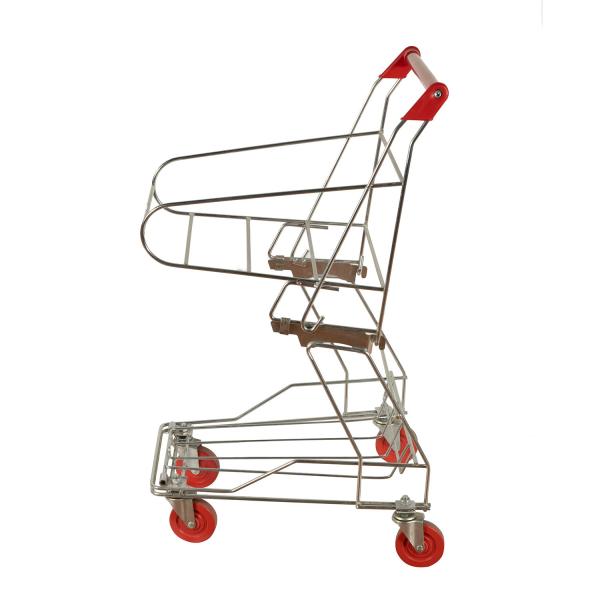 Zinc Hand Push 4 Wheels Shopping Basket Trolley Powder Coating With Printing