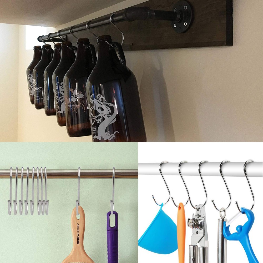 Stylish and Durable S-shaped Metal Hooks for Home Decor in Living Room Bedroom Kitchen