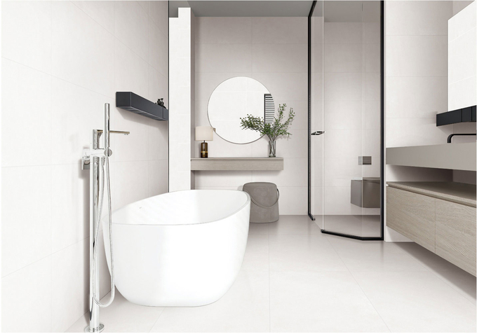 600x1200mm White Soft Glazed Porcelain Tile And Antibacterial Indoor Floor Tile For Building