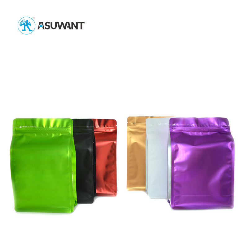 Pillow Food Packaging Flat Bottom Bags MOPP VMPET PE Material Zipper Top With Window
