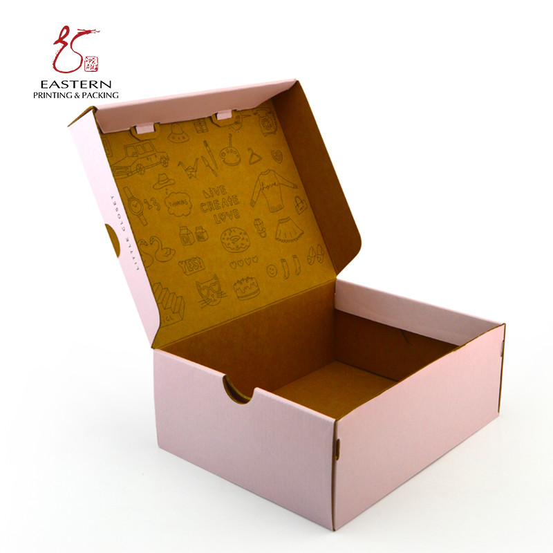 Logo Printed Kraft Paper Corrugated Shoe Box For Sports Shoes