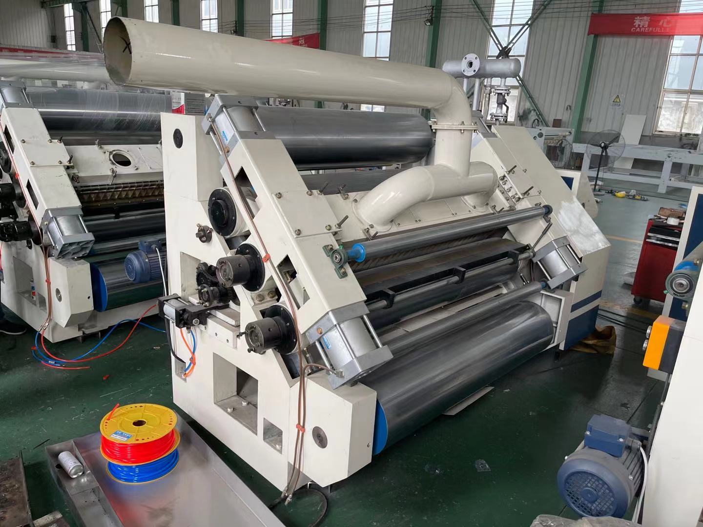 380 V Single Facer Machine for Cardboard Sheets Making in Plastic Packaging Material