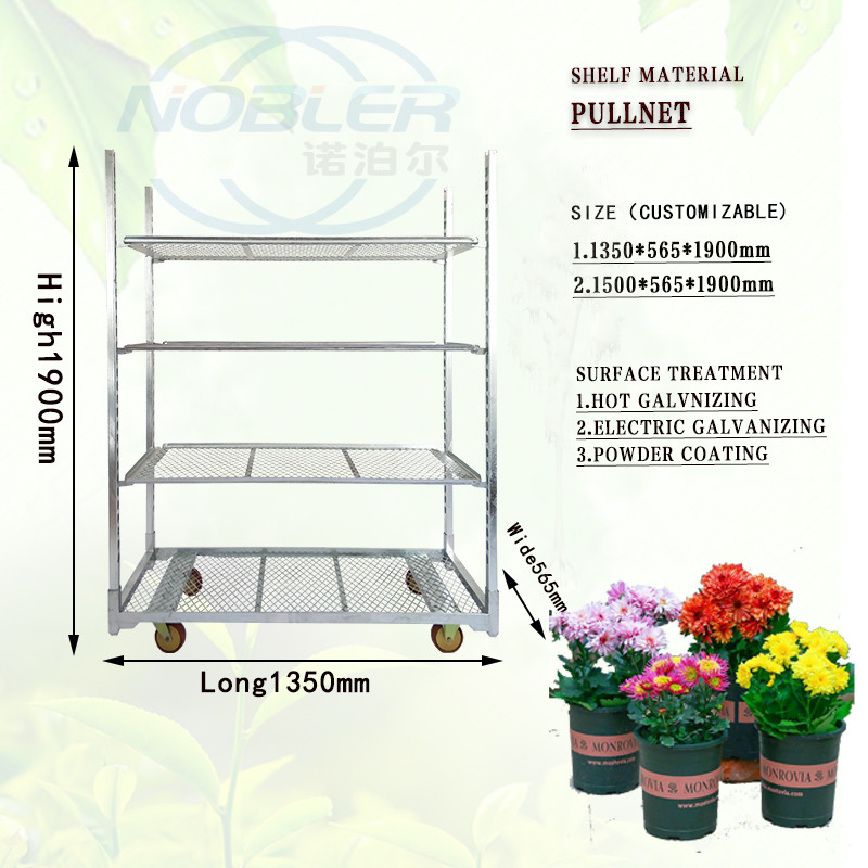 Greenhouse Metal Dutch Danish Flower Trolleys Cart for Display Transport