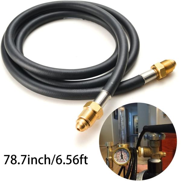 Standard UNF 5/8 inch Gas Hose for Argon CO2 Flow Meter Regulator 6.56ft Hose Included