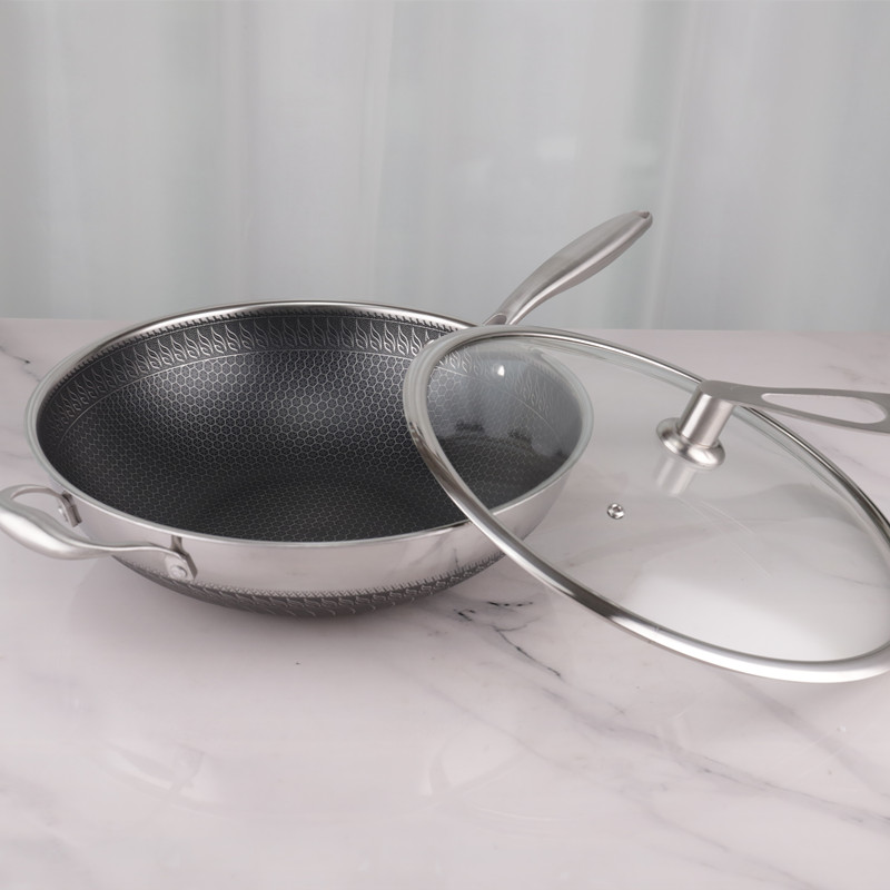 Long Service Life Non Stick 32cm Frying Pan Stainless Steel Material