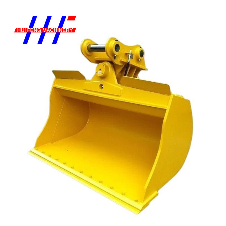 Yellow 16MN Excavator Cleanup Bucket 2x45 Tilting Mud Bucket