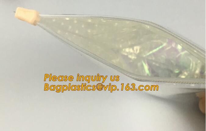 Holographic Zipper Slider Zip Lock Bubble Bag,Cosmetic Zipper Bag/Rose Gold Slider Bubble Bag with Logo,Slider Bubble Zi