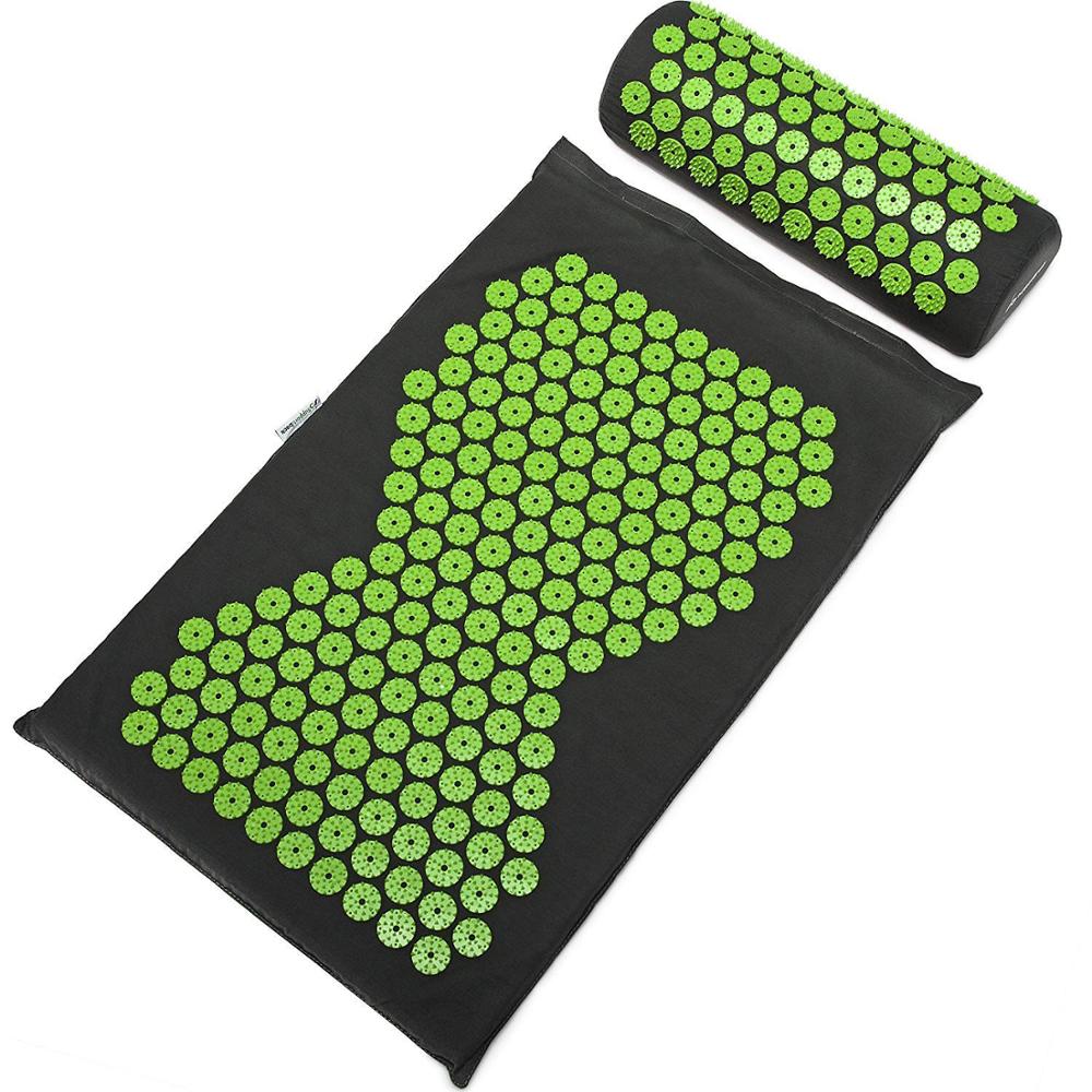 75*42cm PVC Massage Acupressure Yoga Mat Green Eco Friendly