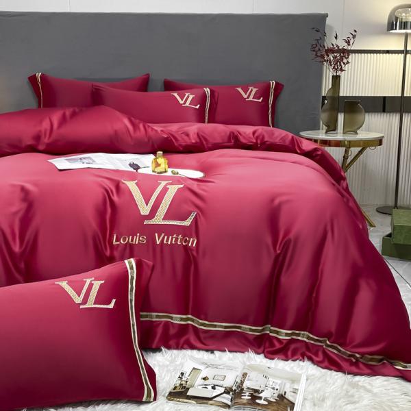 Luxury Embroidery Washed Cotton Silk 4 Pcs King Size Bedding Set for Elegant