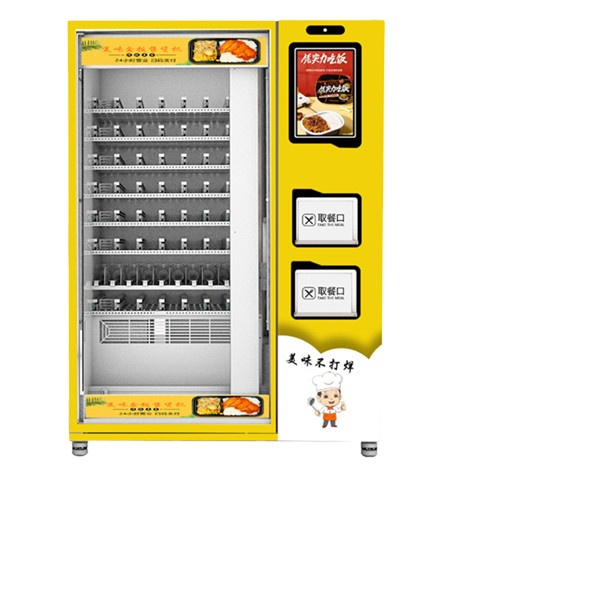Big Capacity Fresh Hot Meals Vending Machines With Dual Microwave Oven