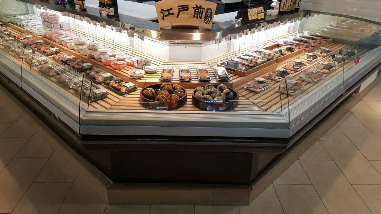 Commercial Open Fresh Meat Display Refrigeratior Showcase With Auto Defrost