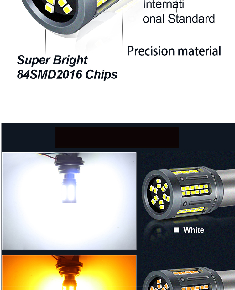 1156 2016 84smd Car Turn Signal Light 6500k 12v Rear Led Headlight