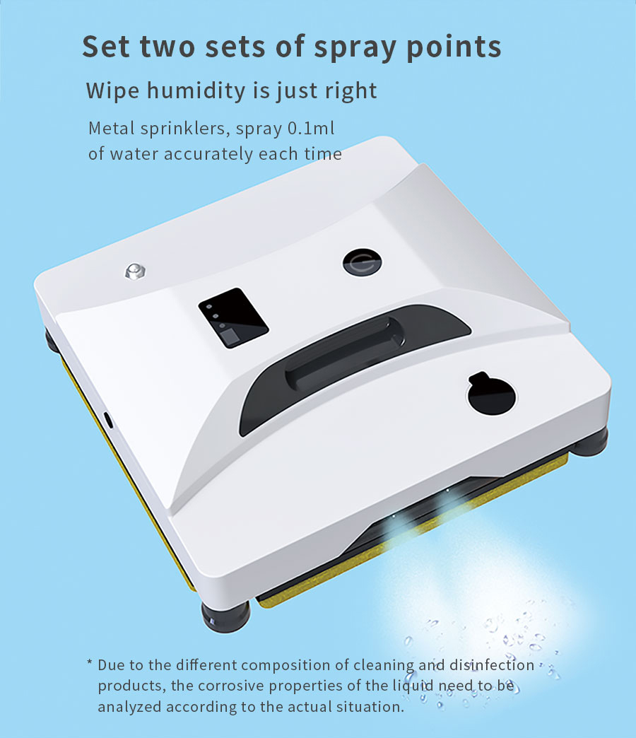 US Plug Rise Exterior Window Cleaning Robot with Remote Control and 500mAn Lithium Battery