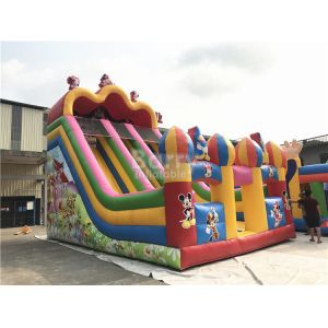 Customized Mickey Mouse Inflatable Jumping Castle Slide For Backyard