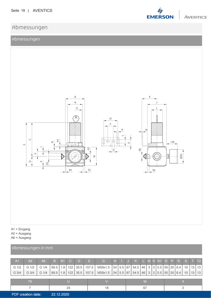 AVENTICS Pressure Regulator Serie NL4-RGS-0821302581