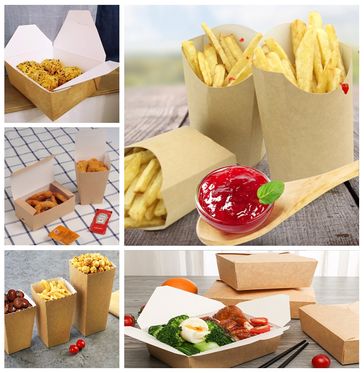200g 250g CKB / White Coated Kraft Back Paper For French Fries Box Food Direct