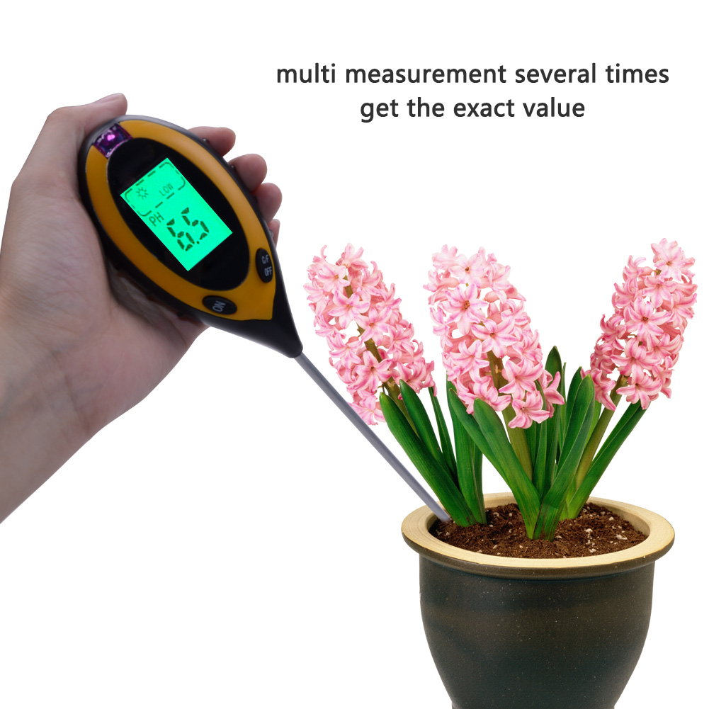 4 in 1 Soil Meter Tester Accurate Readings for Moisture Temperature PH and Sunlight