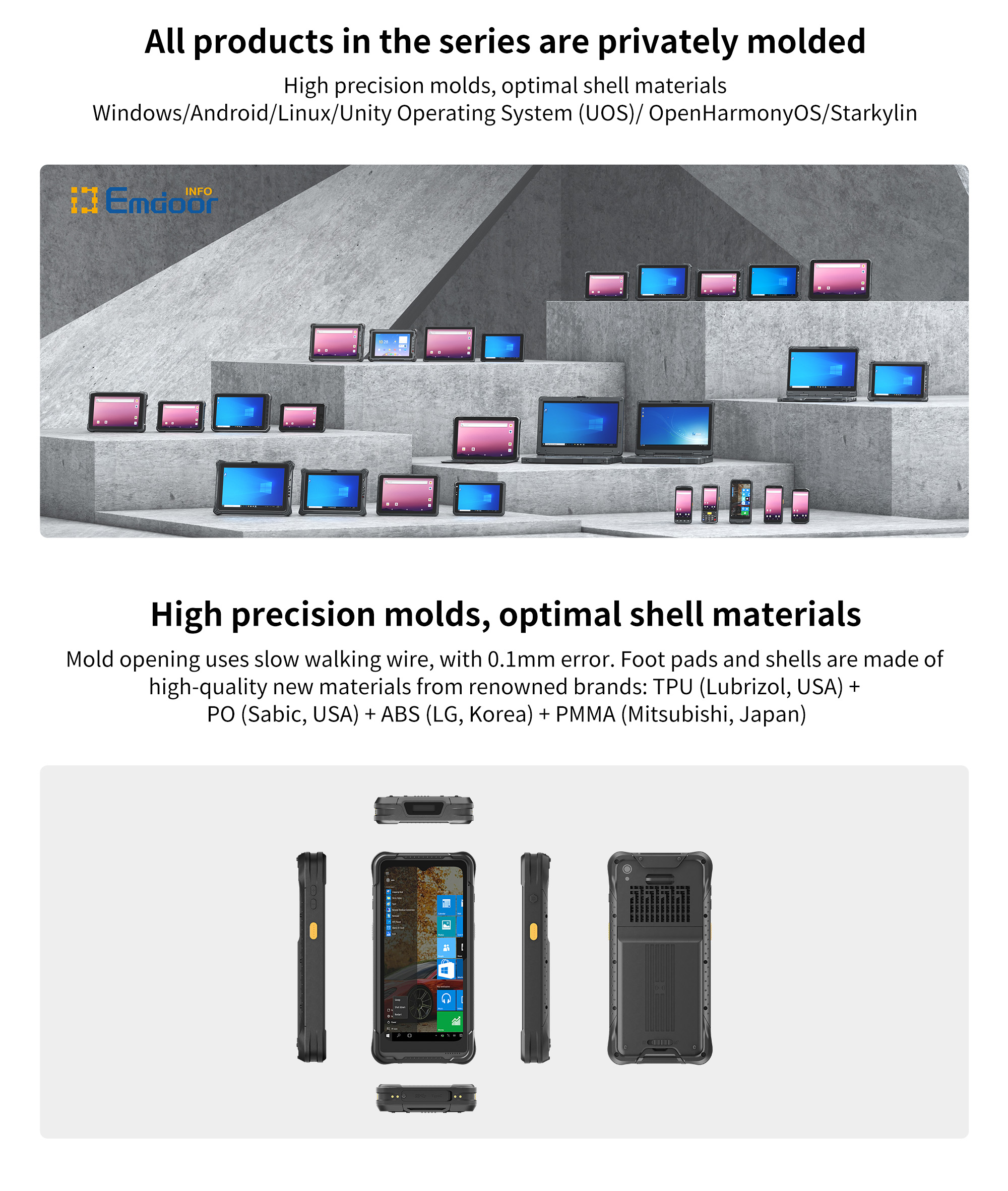 ARM Octa-Core 5-Inch Rugged Mobile PDA with 64GB ROM 4GB 64GB Memory Capacity and IP65