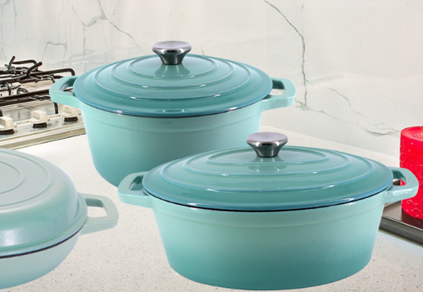 3L Cast Iron Dutch Oven With Lid Enameled Eco Friendly