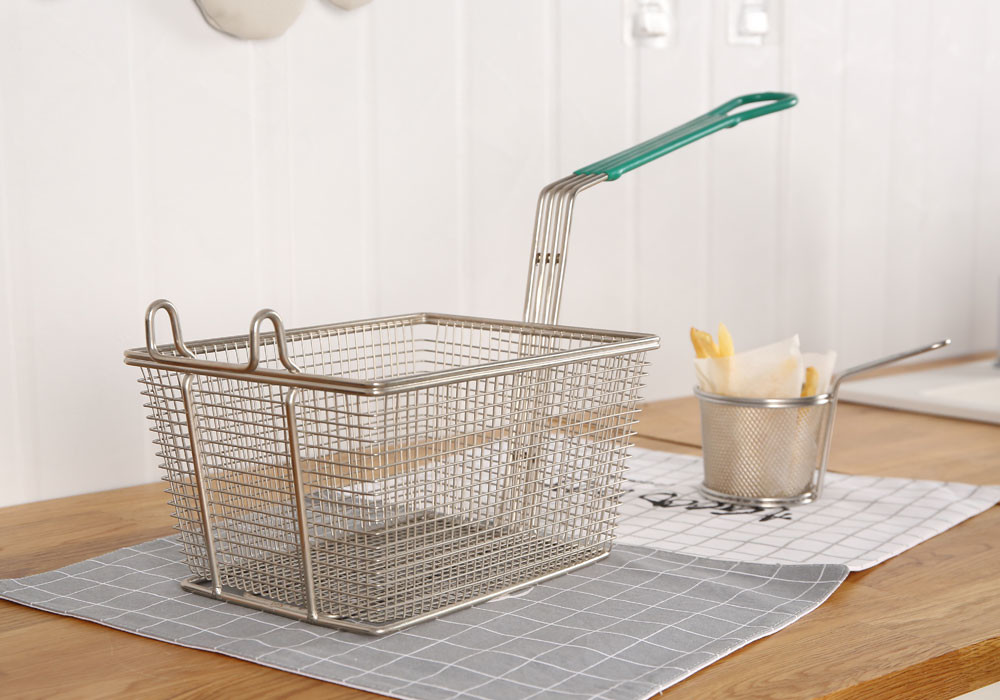 Food Grade Stainless Steel Wire Mesh Basket , Mini French Fry Baskets