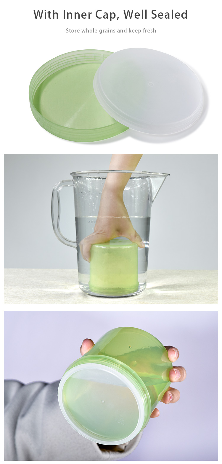 500ml Chemical Powder Plastic Jar Screw and Inner Lid Food Grade 100% Virgin Material