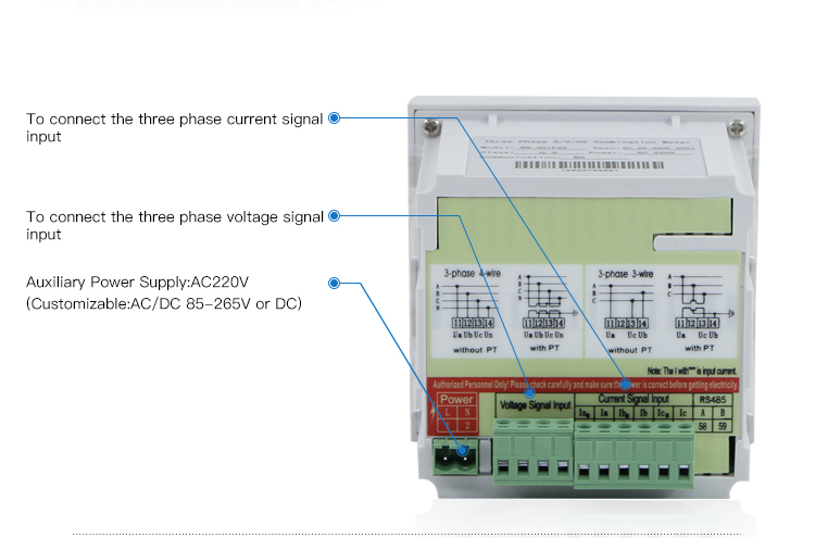 CN-3UIF33 96*96 mm Three Phase A&V&Hz Multi Combined Meter with good quality