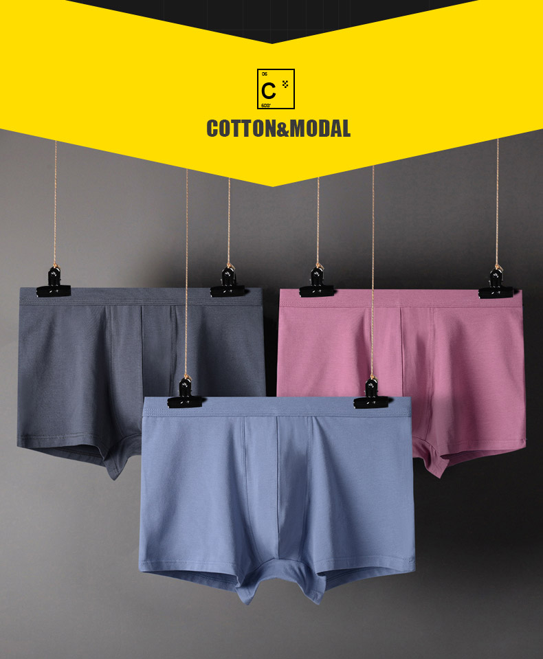 Modal Mens Boxer Shorts Underwear Adults Knitted Breathable Boxer Shorts Suitable