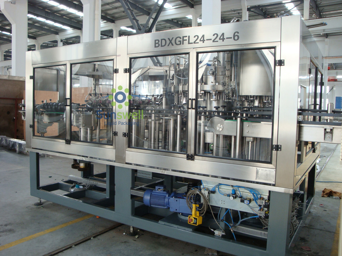 Automatic Beer Washing Filling Machine , Glass Beer Capping Machine