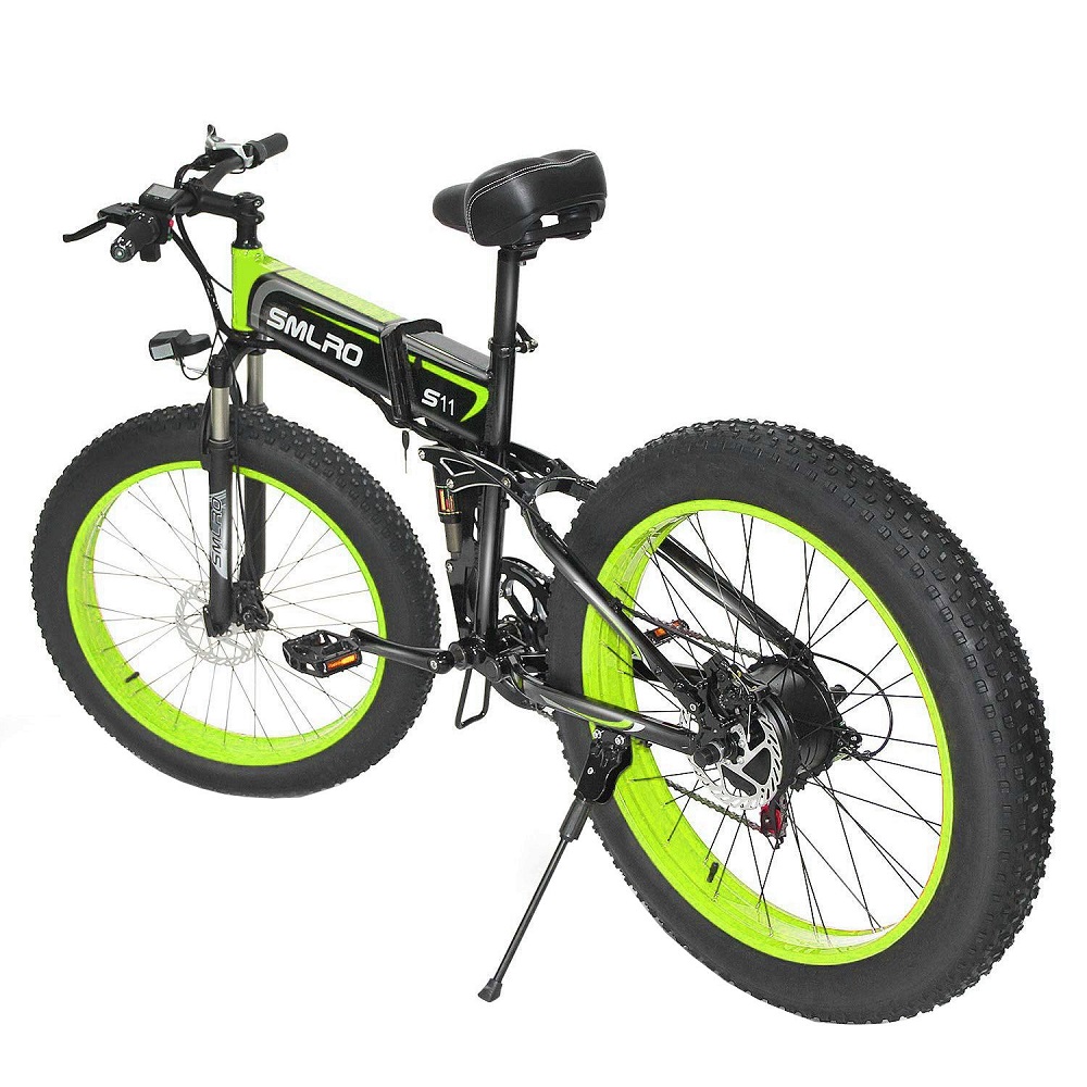 1000 Watt Fat Tire Folding Electric Bike S11 SMLRO 4.0in Width 150kg
