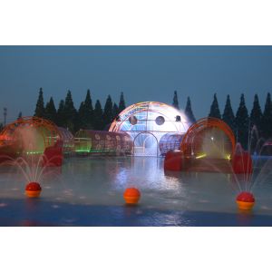 China PVC Spray Park Structures Playground Equipment With 0.3~0.6m Water Depth on sale
