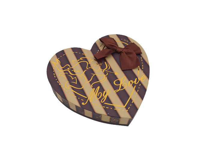 Cardboard Chocolate Presentation Boxes / Heart Shaped Valentine Box Custom